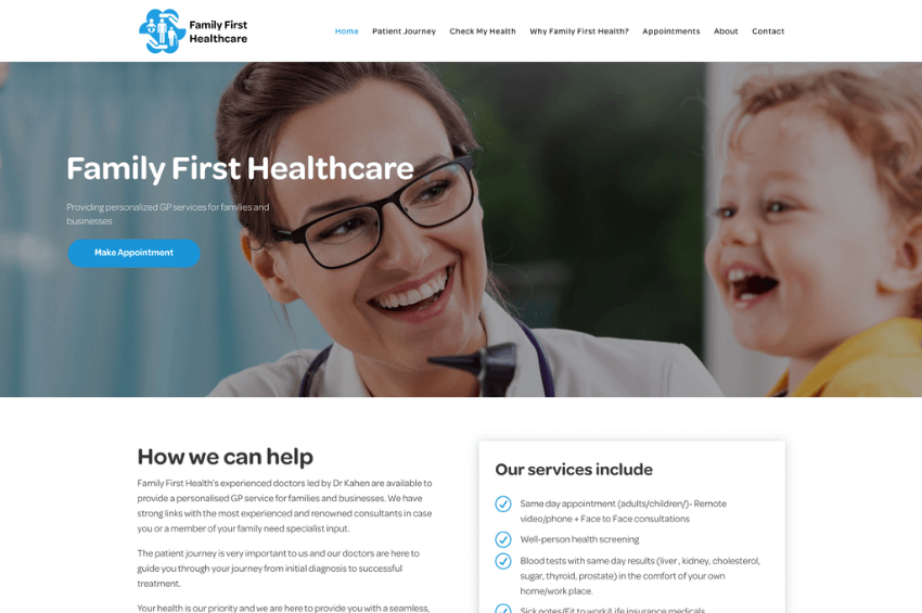 Private Online GP Service: Family First Healthcare