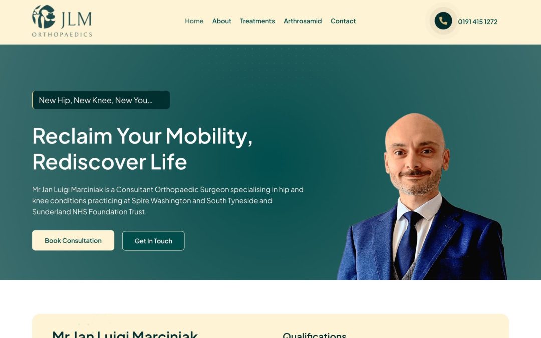 Consultant Orthopaedic Surgeon Website Design
