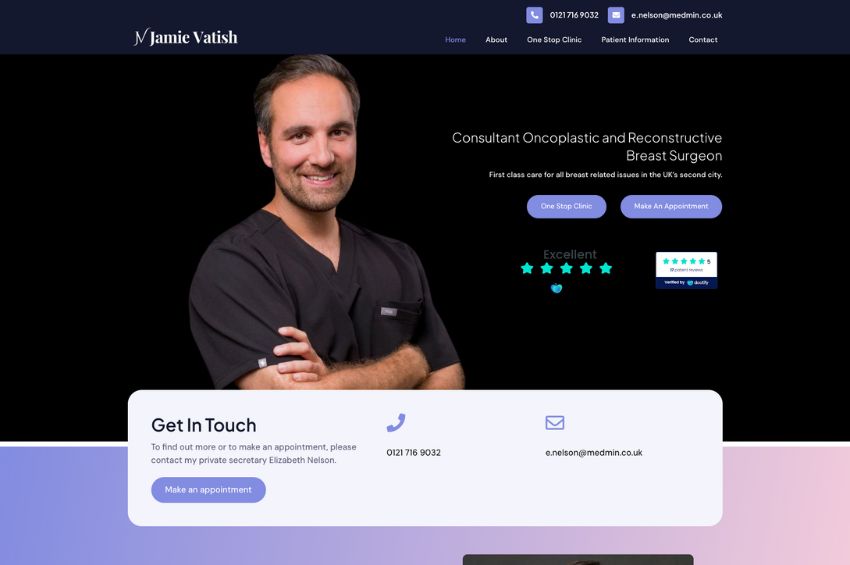 Breast Surgeon Website Design in Birmingham