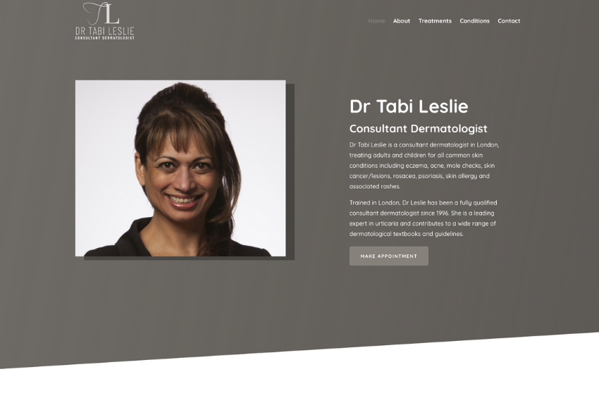 Website Design for Consultant Dermatologist