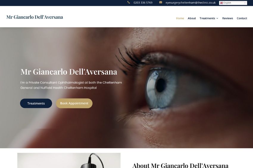 Consultant Ophthalmologist Website Design