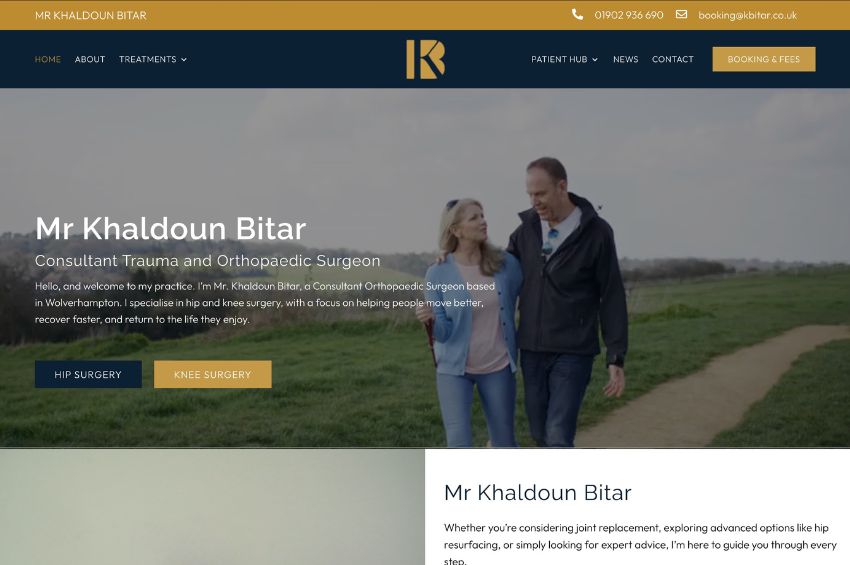 Website Design For Consultant Trauma and Orthopaedic Surgeon