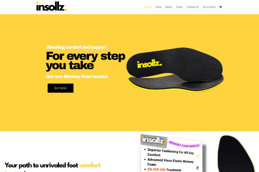 Healthcare Website Design for Insoles Manufacturer