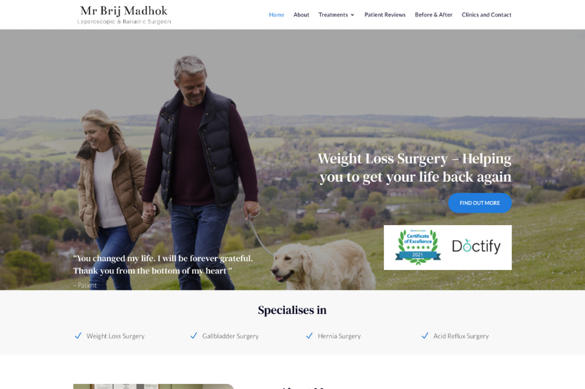 Website Design for Laparoscopic & Bariatric Surgeon