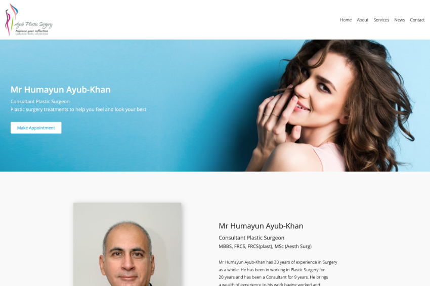 Website Design For Plastic Surgeon In Cheshire