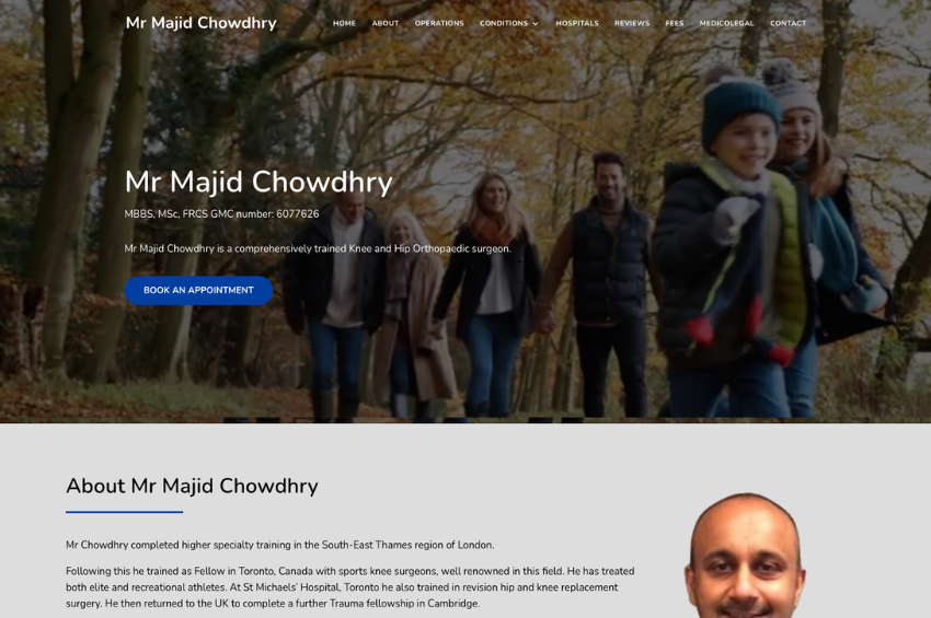 Website Design For Orthopaedic Surgeon