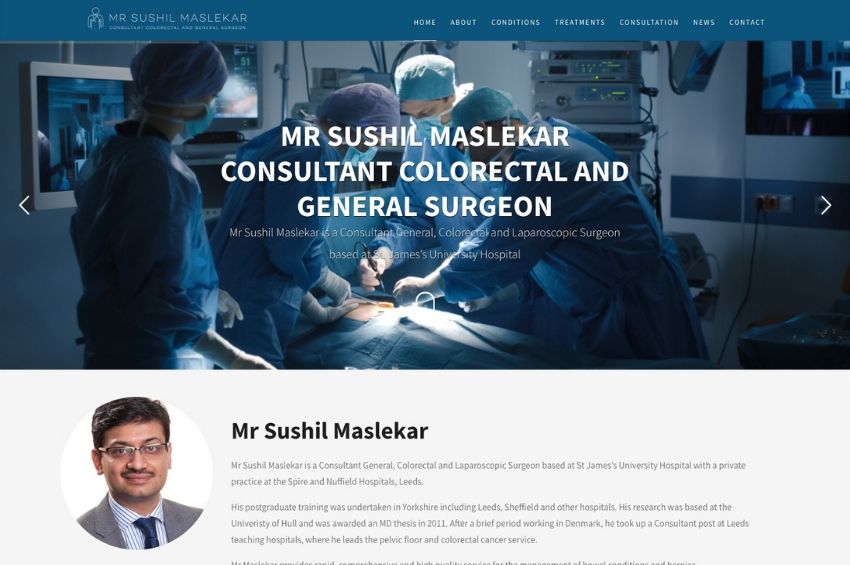Medical Website Design for Consultant Colorectal and General Surgeon