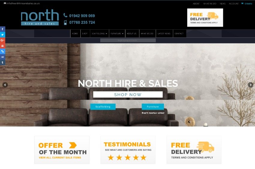 North Hire and Sales website launched