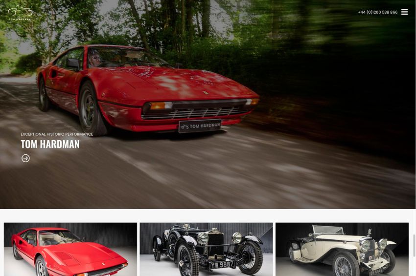 Classic and Performance Car Website Design