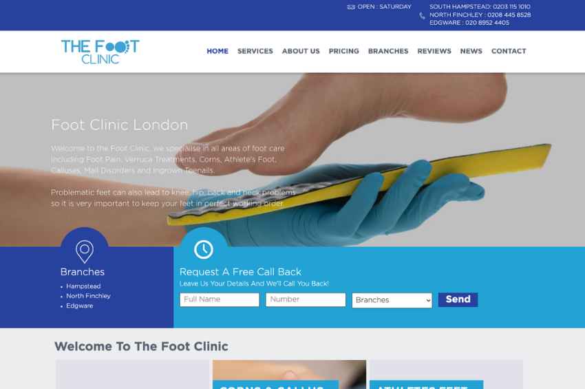 The Foot Clinic Website Redesign