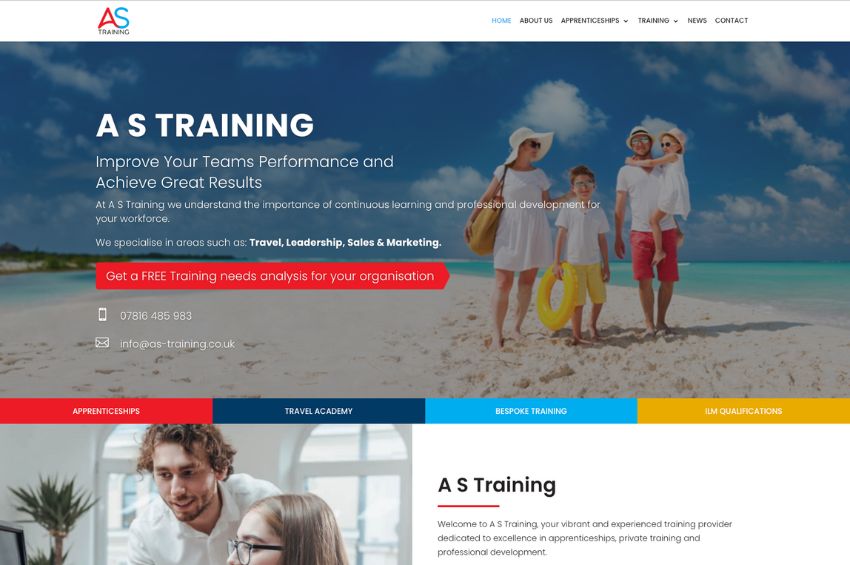 New Website For Training and Development Agency – A S Training
