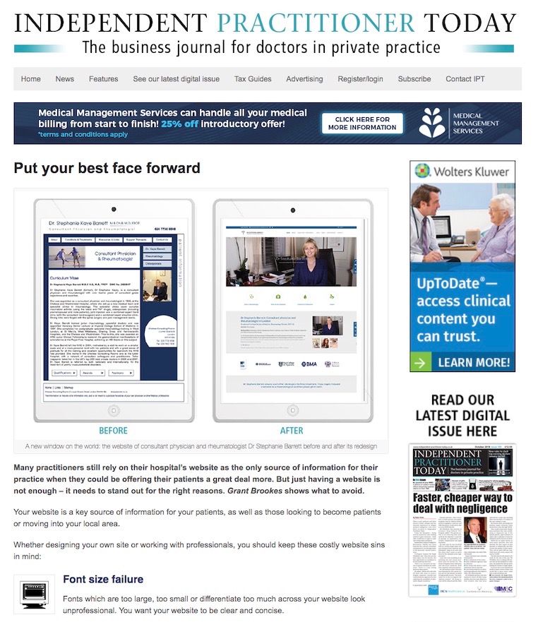 Independent Practitioner Today article by Grant Brookes